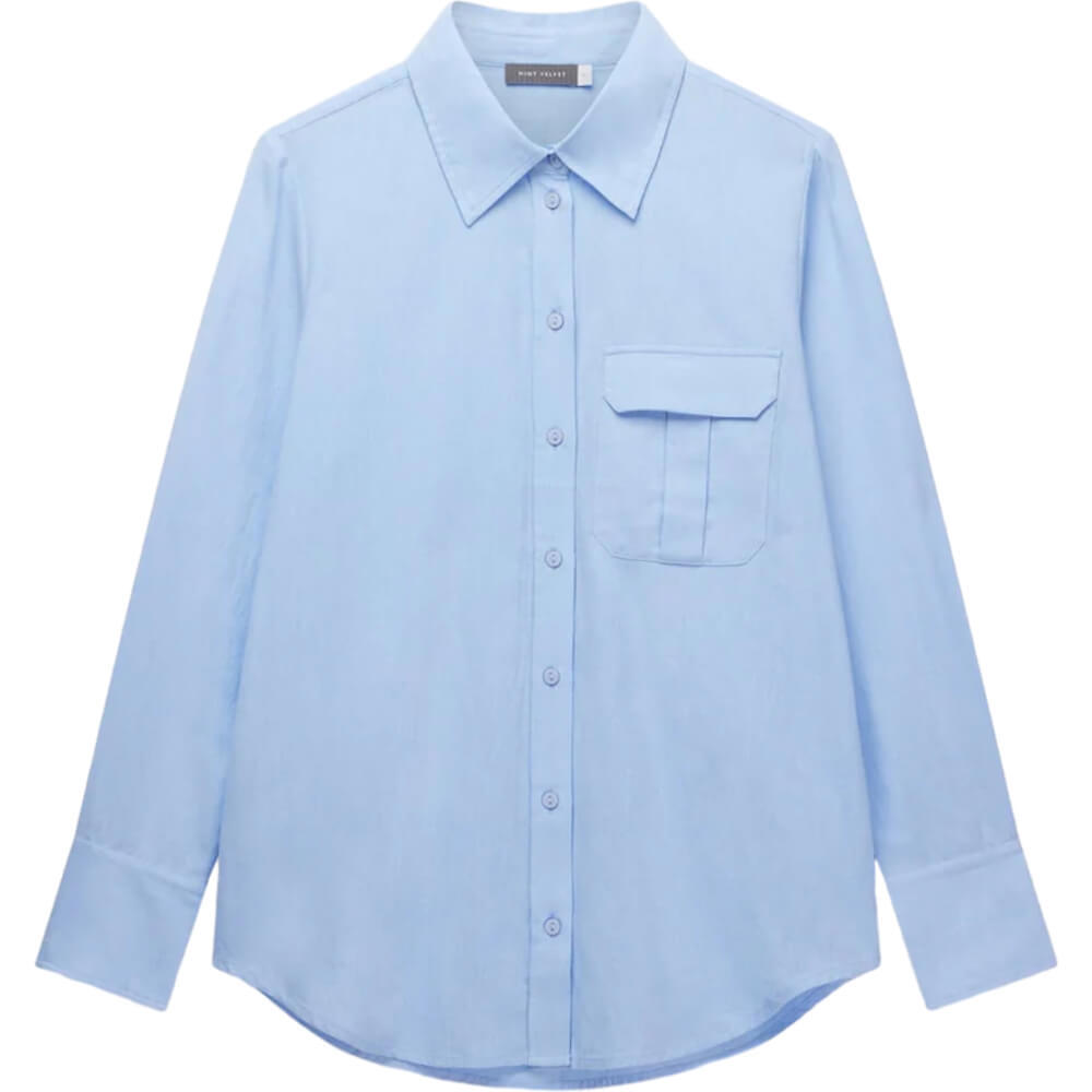 Mint Velvet Blue Chambray Oversized Shirt